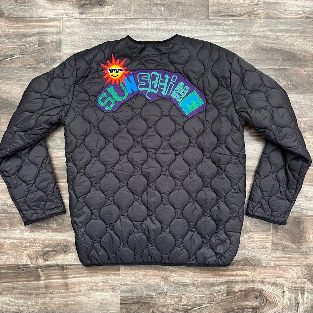 First Row Men's Quilted Patchwork Bomber Jacket - Picture 3 of 7